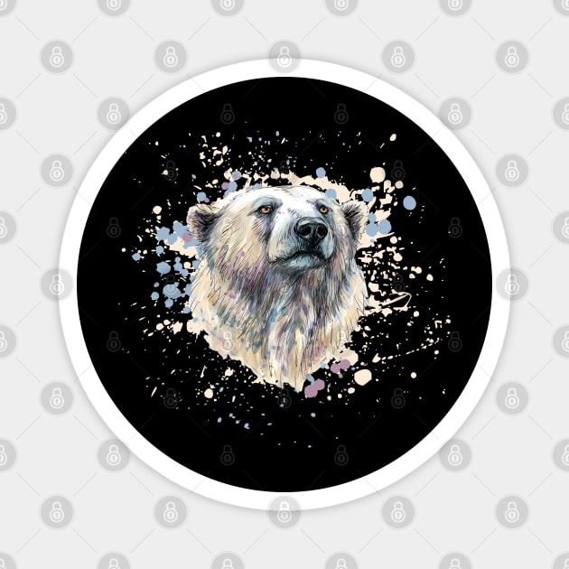 Watercolor Polar Bear Magnet by HolidayBug